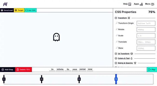 CSS animation generator: Keyframes app