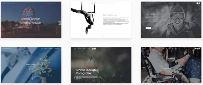 Six sites built with Jimdo website builder