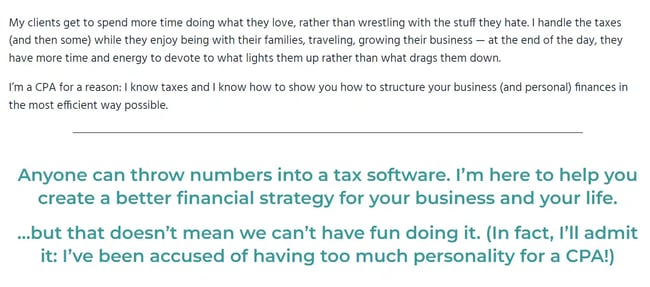 About Me Page Examples - Cathy Derus